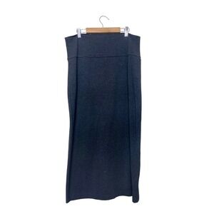 Eileen Fisher Charcoal Gray Italian Yarn Knit Maxi Skirt Womens Medium M